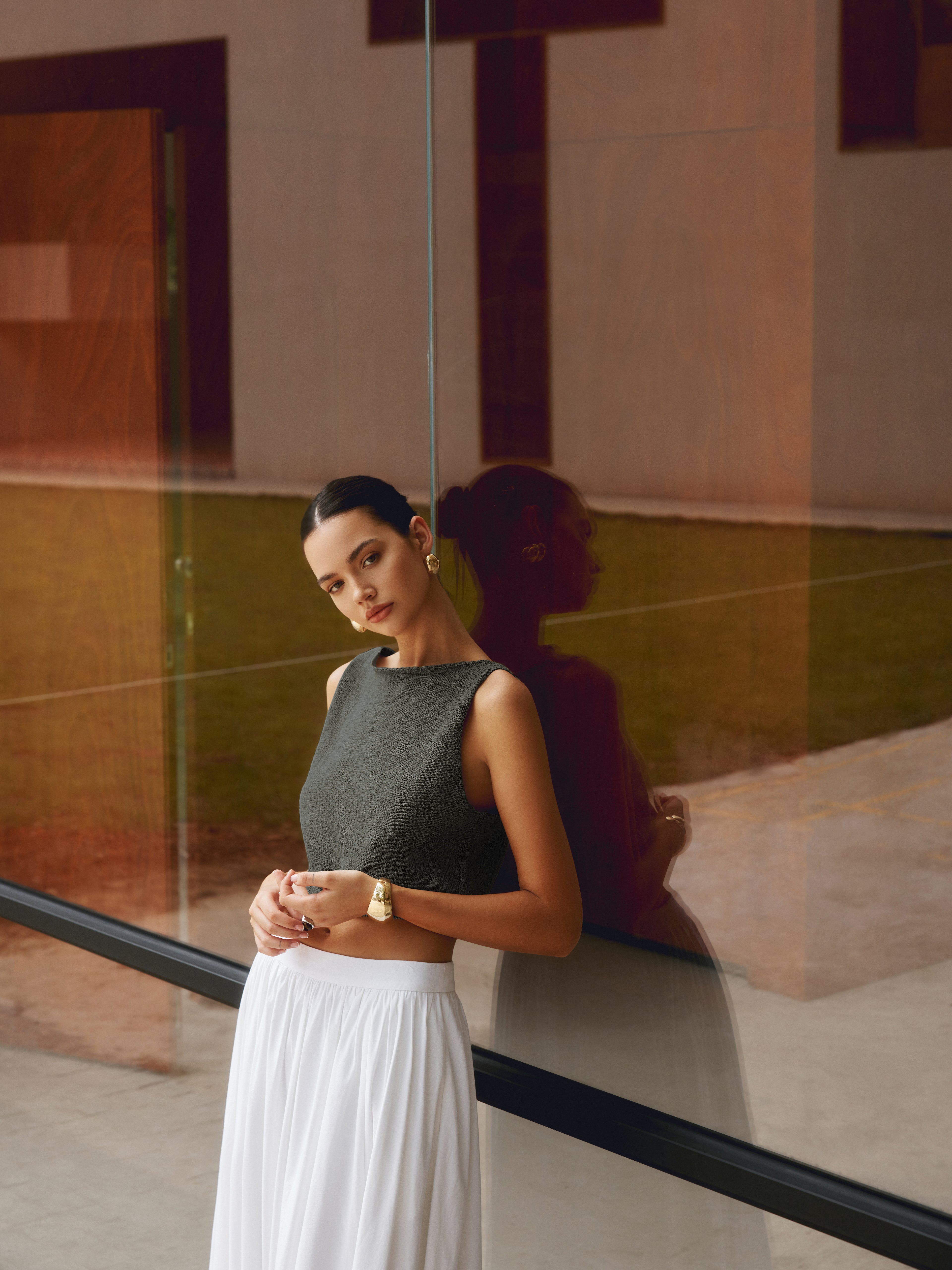 Clara | Stilvolles Baumwoll-Mix Crop Top