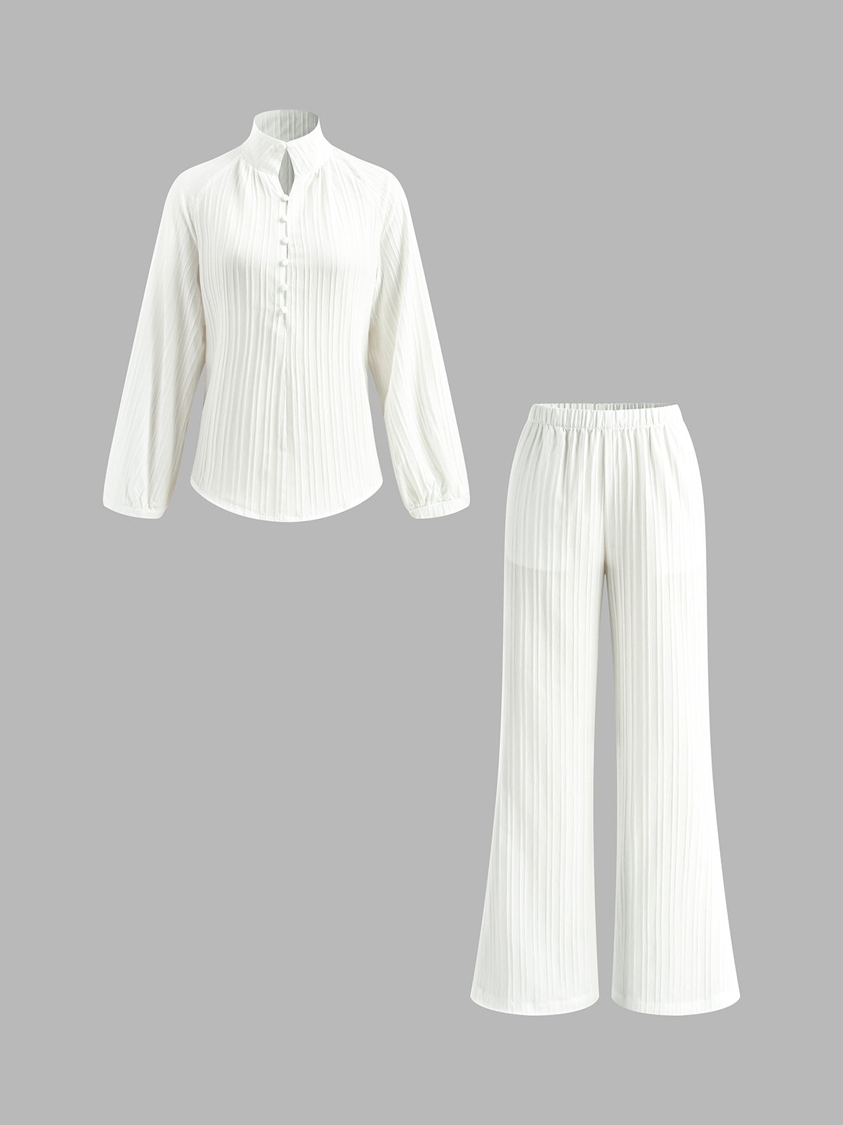 Mia | Stehkragen-Bischofärmeln-Hosenanzug