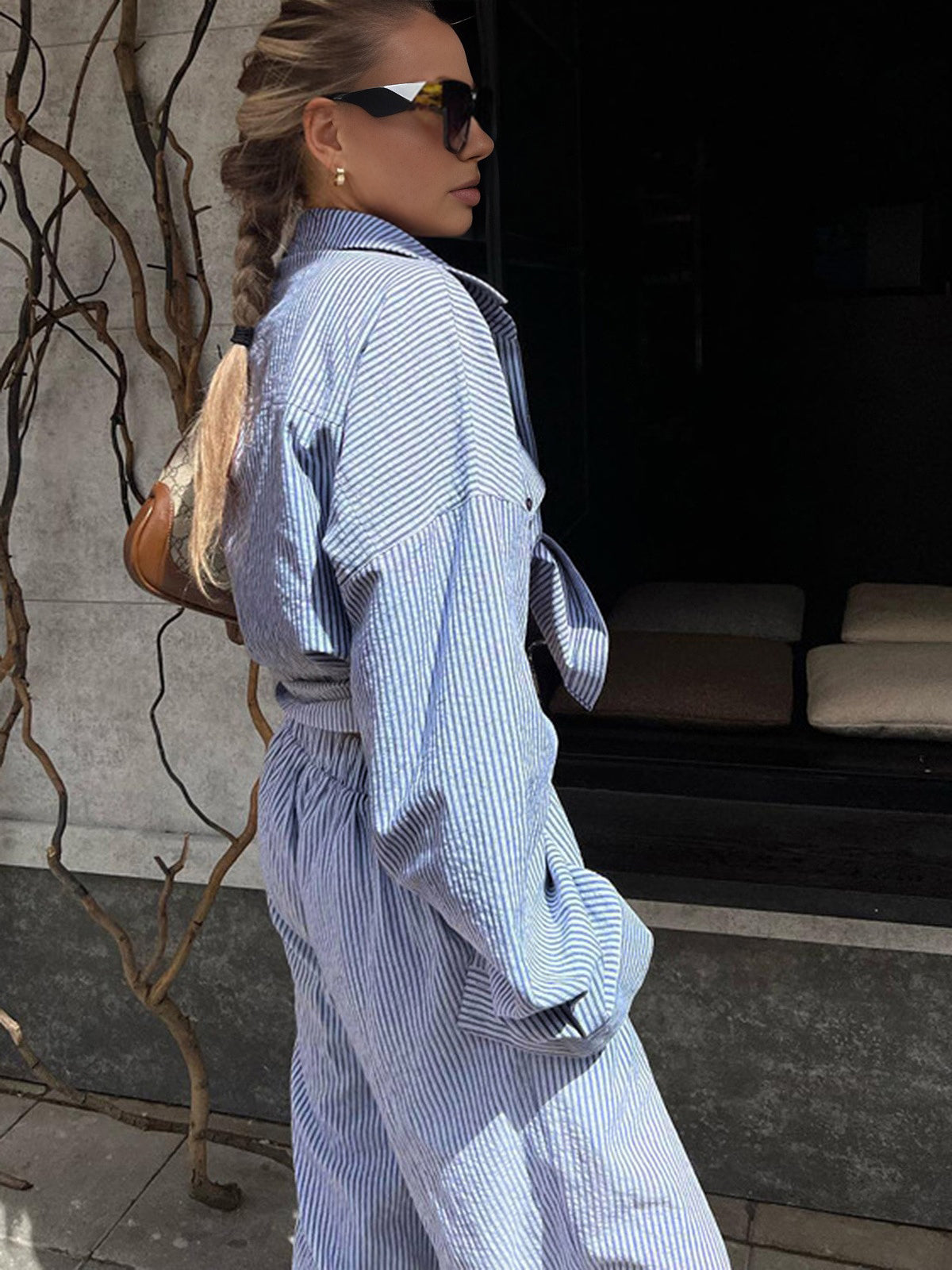 Marlene | Streifenanzug mit langen Ärmeln und Hose