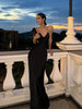 Leonie | Elegantes V-Ausschnitt Rückenfreies Satin Maxi-Kleid