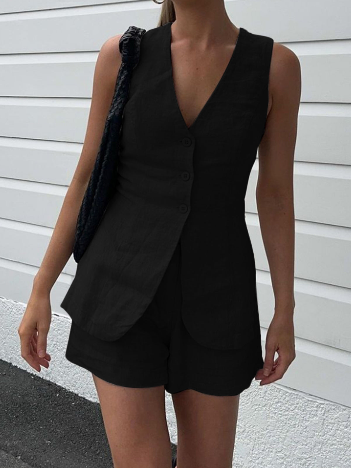 Max | Lässiges Shorts-Set mit Kordelzug und Split-Design