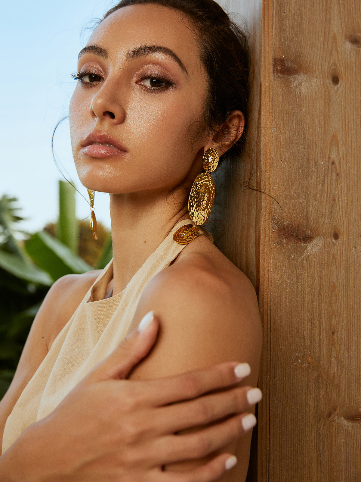 Lena | Glänzende Texturierte Ohrringe