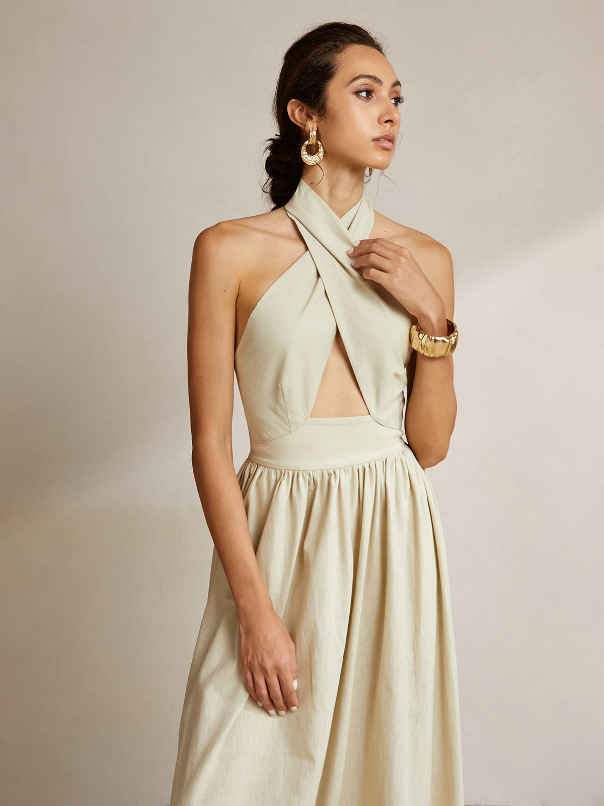 Eleganz | Maxikleid mit Halter und Taschen