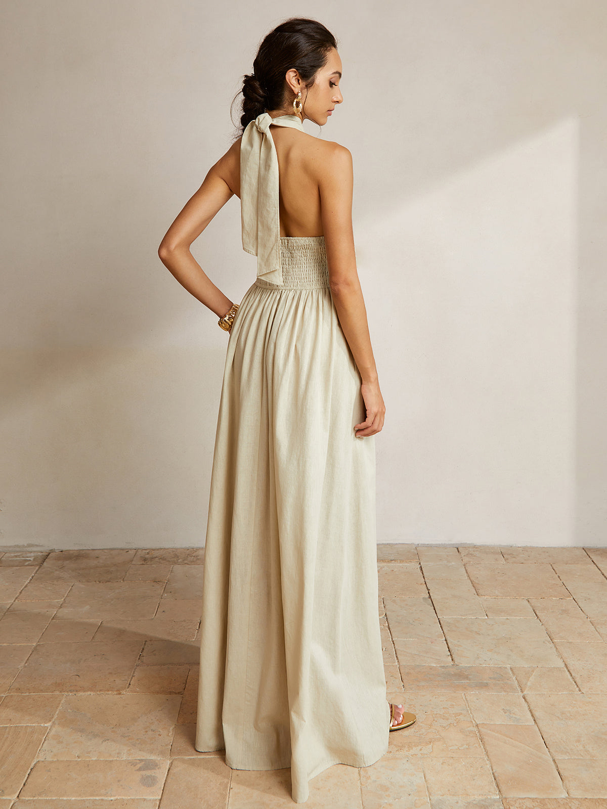 Eleganz | Maxikleid mit Halter und Taschen