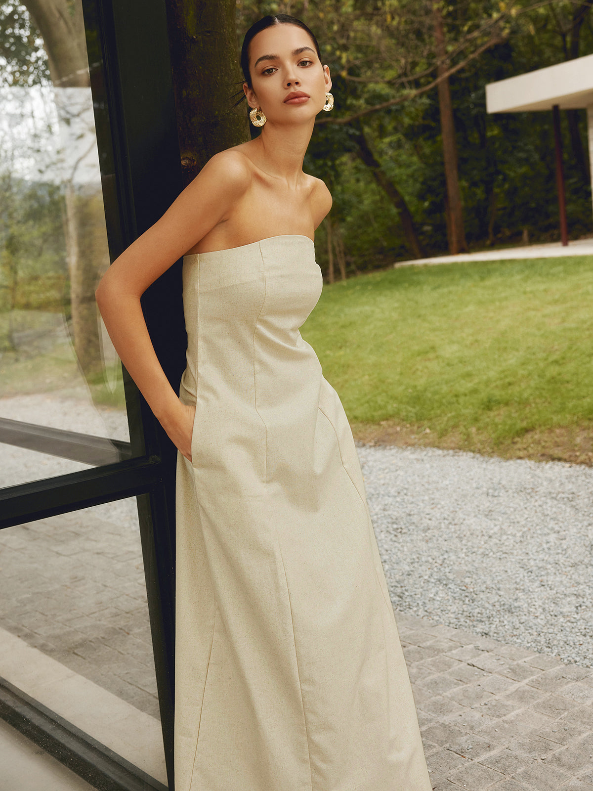 Clara | Luftiges Maxikleid mit Raffung und Taschen