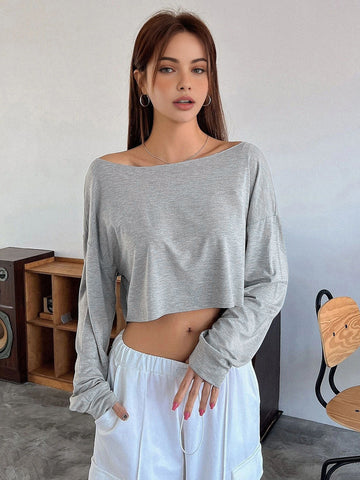 Clara | Lässiges Off-Shoulder Langarm T-Shirt