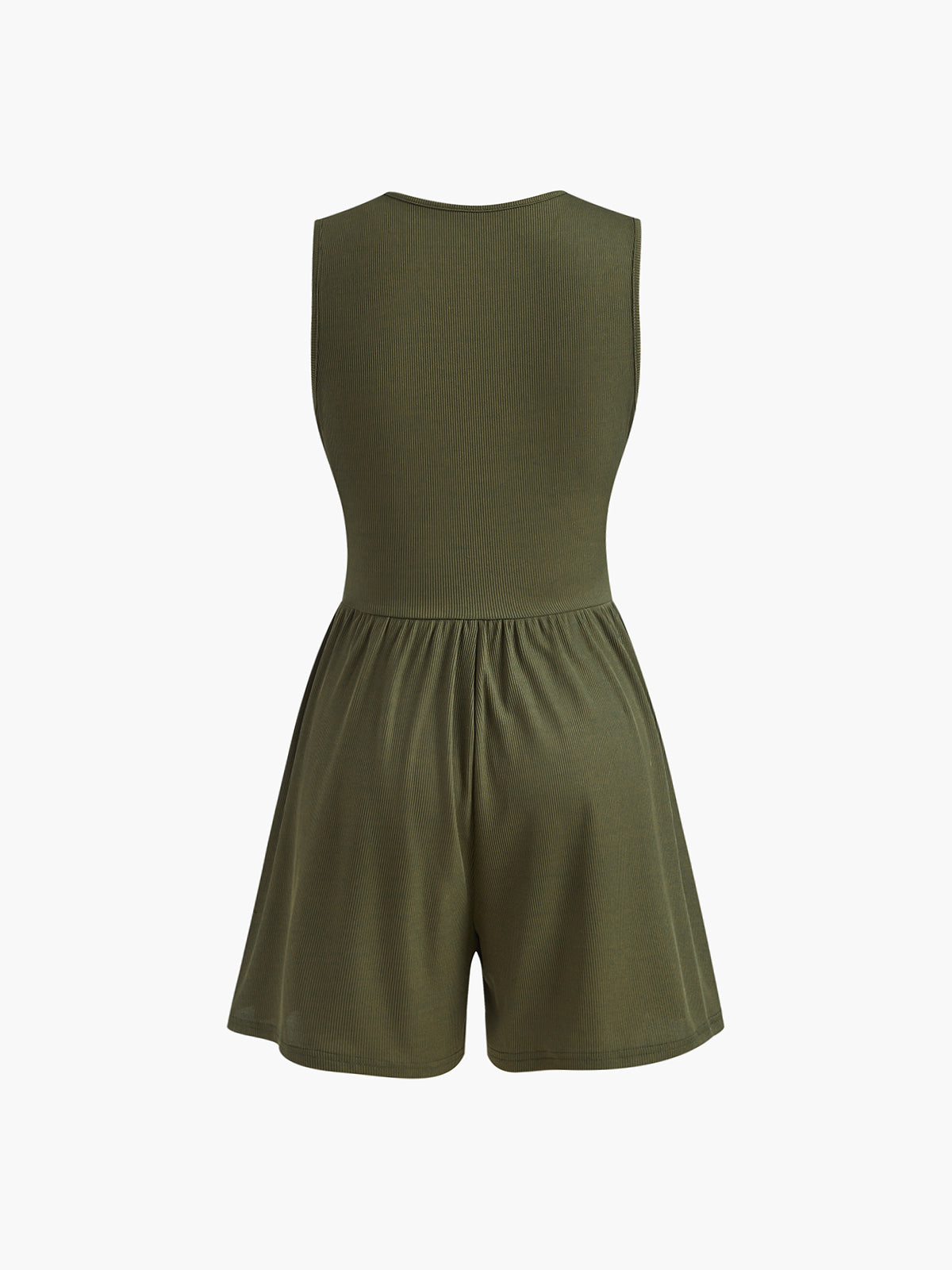 Lisa | Ärmeloses V-Ausschnitt Ripp-Jumpsuit