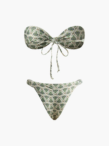Lisa | Strapless Bikini Set mit wunderschönem Print