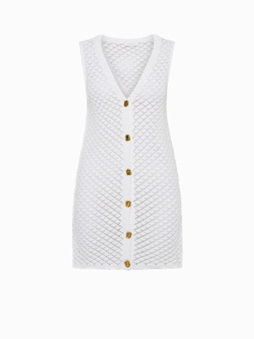 Clara | Cutout Button V-Neck Strickkleid