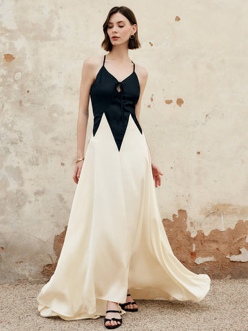 Charlotte | Elegantes Cutout-Maxikleid mit Farbblock-Design