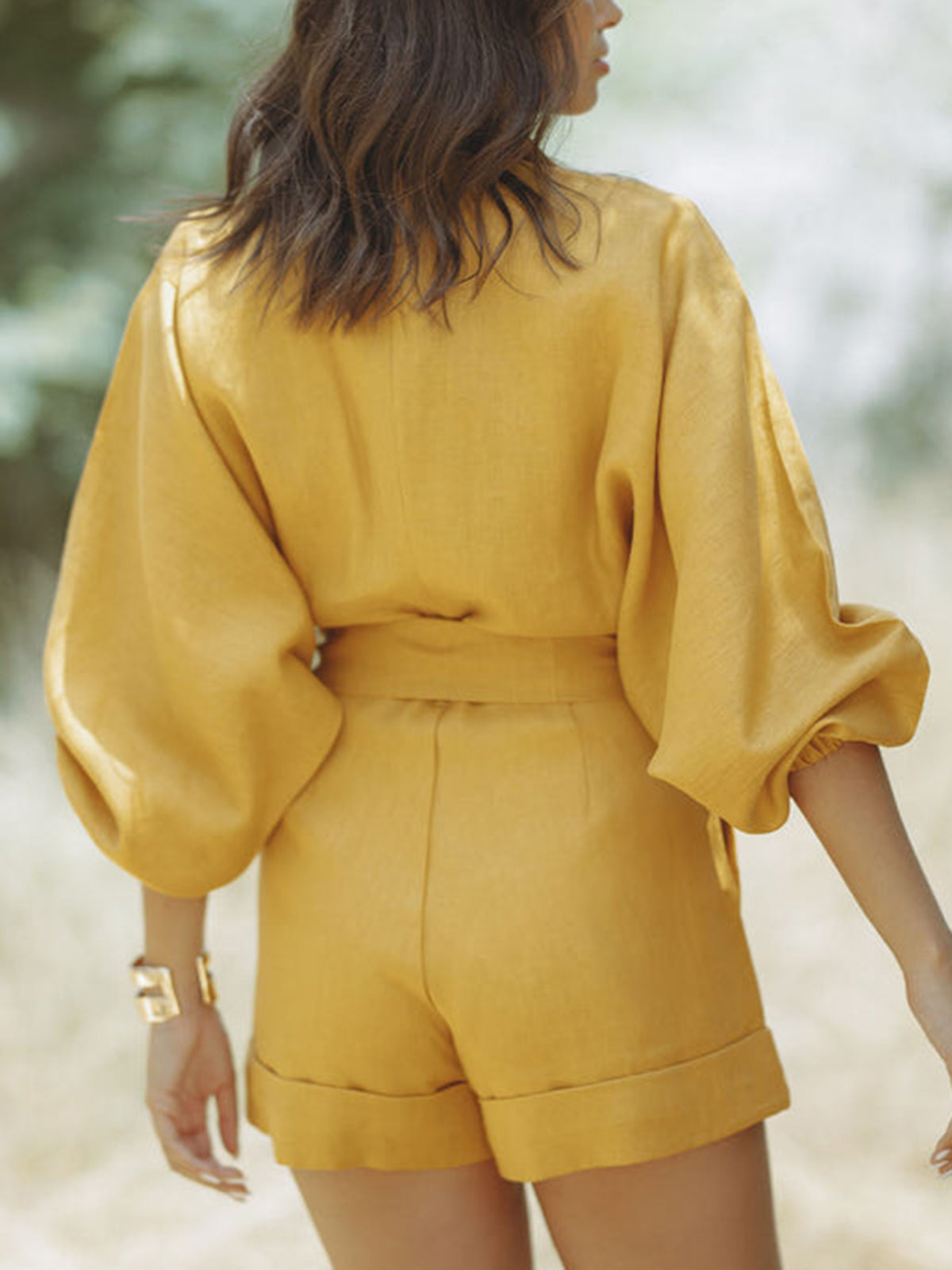 Clara | Eleganter Baumwoll-Leinen-Jumpsuit mit Gürtel