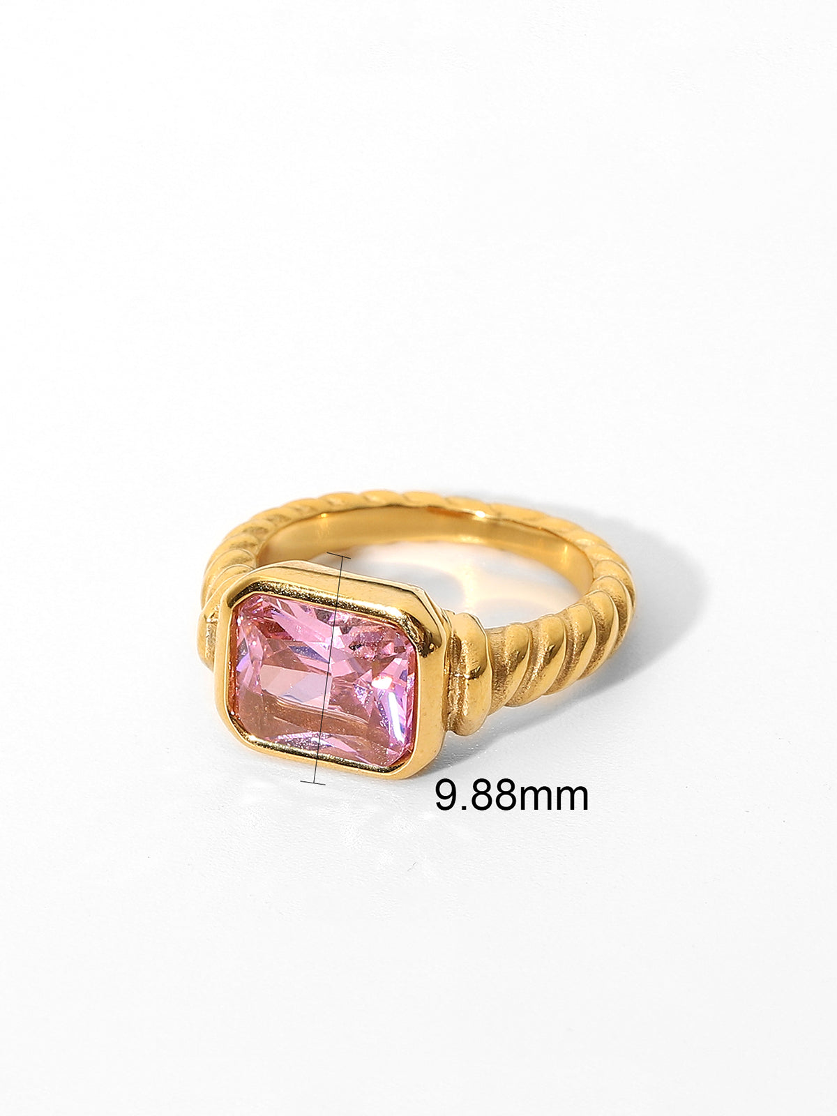 Maximilian | Spiralförmiger Edelstahlring mit Zirkon