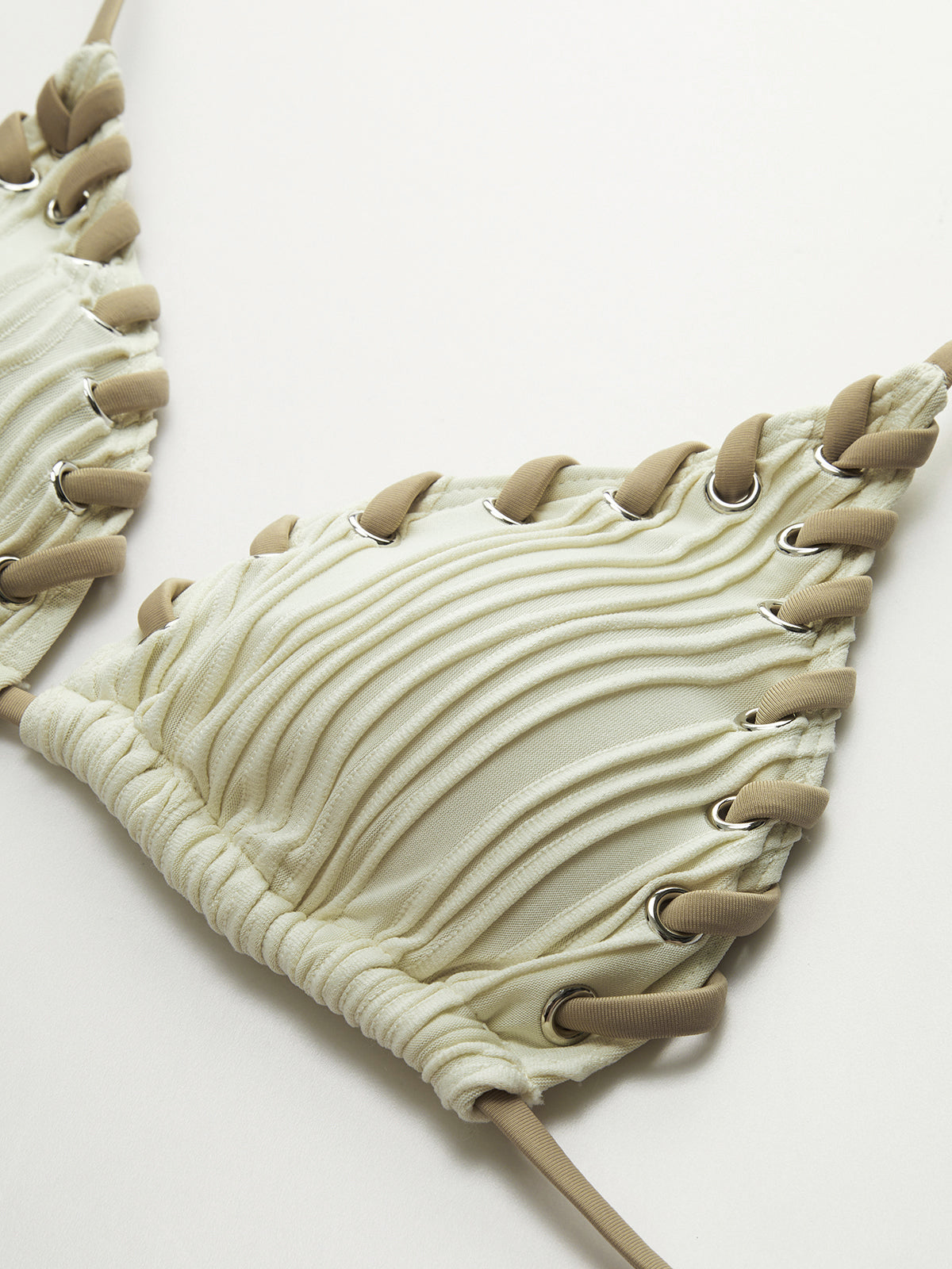 Laura | Grommet Lace-Up Raffung Bikini Set