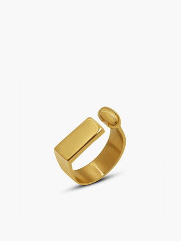 Leon | Geometrischer Goldener Offener Ring