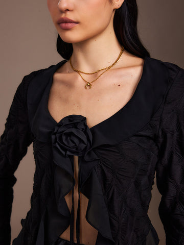 Sophie | Rüschendetail Bluse mit Rosetten