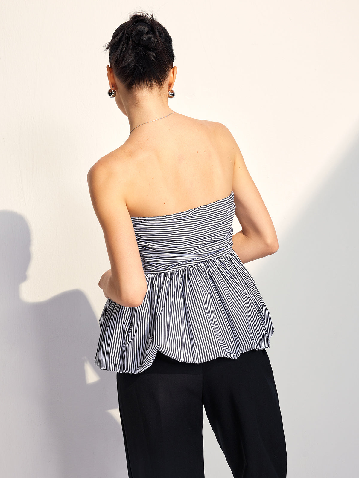 Lisa | Trägerloses Bubble Top mit Streifen