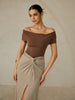 Anja | Off-Shoulder Plissee-Bluse