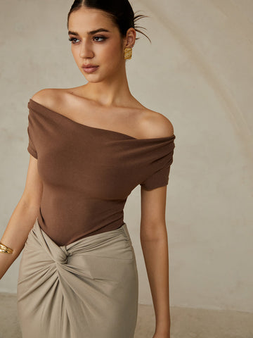 Anja | Off-Shoulder Plissee-Bluse