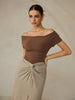 Anja | Off-Shoulder Plissee-Bluse