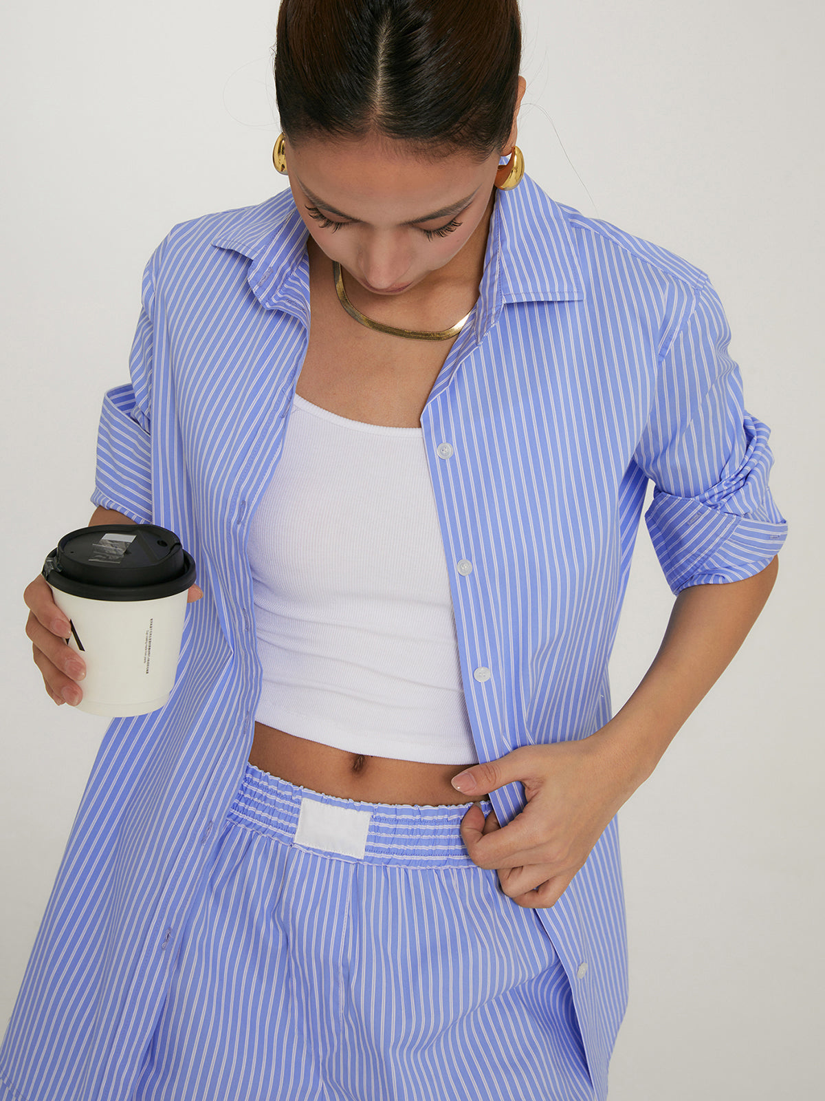 Leonie | Lässiges gestreiftes Shorts-Set