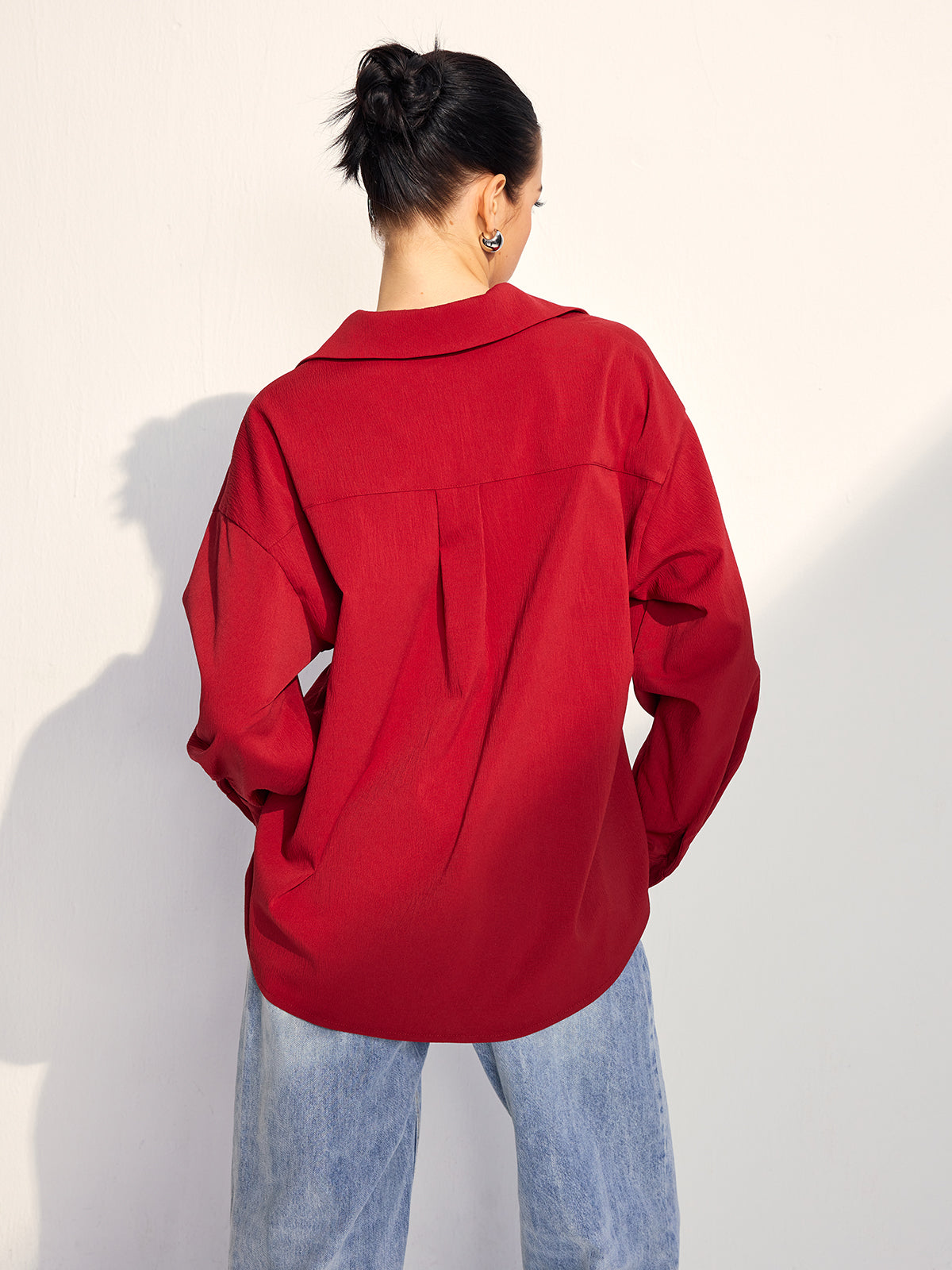 Sophia | Stilvolle Drapierte Bluse mit Knopfverschluss