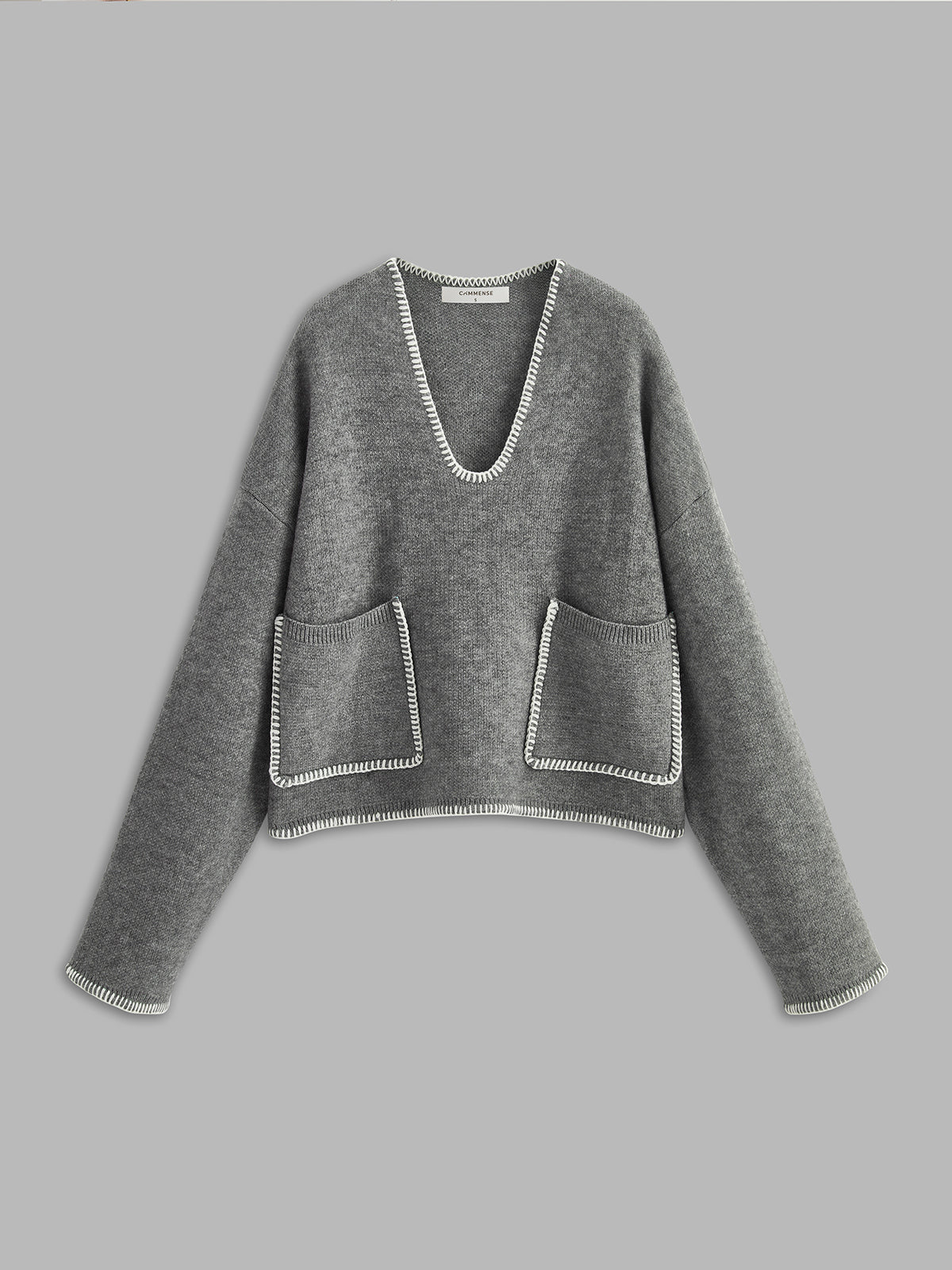 Leonie | V-Neck Kontrast-Pullover