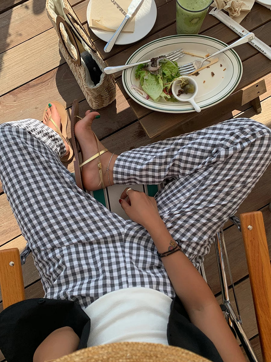 Leonie | Bequeme Karohose mit weitem Bein