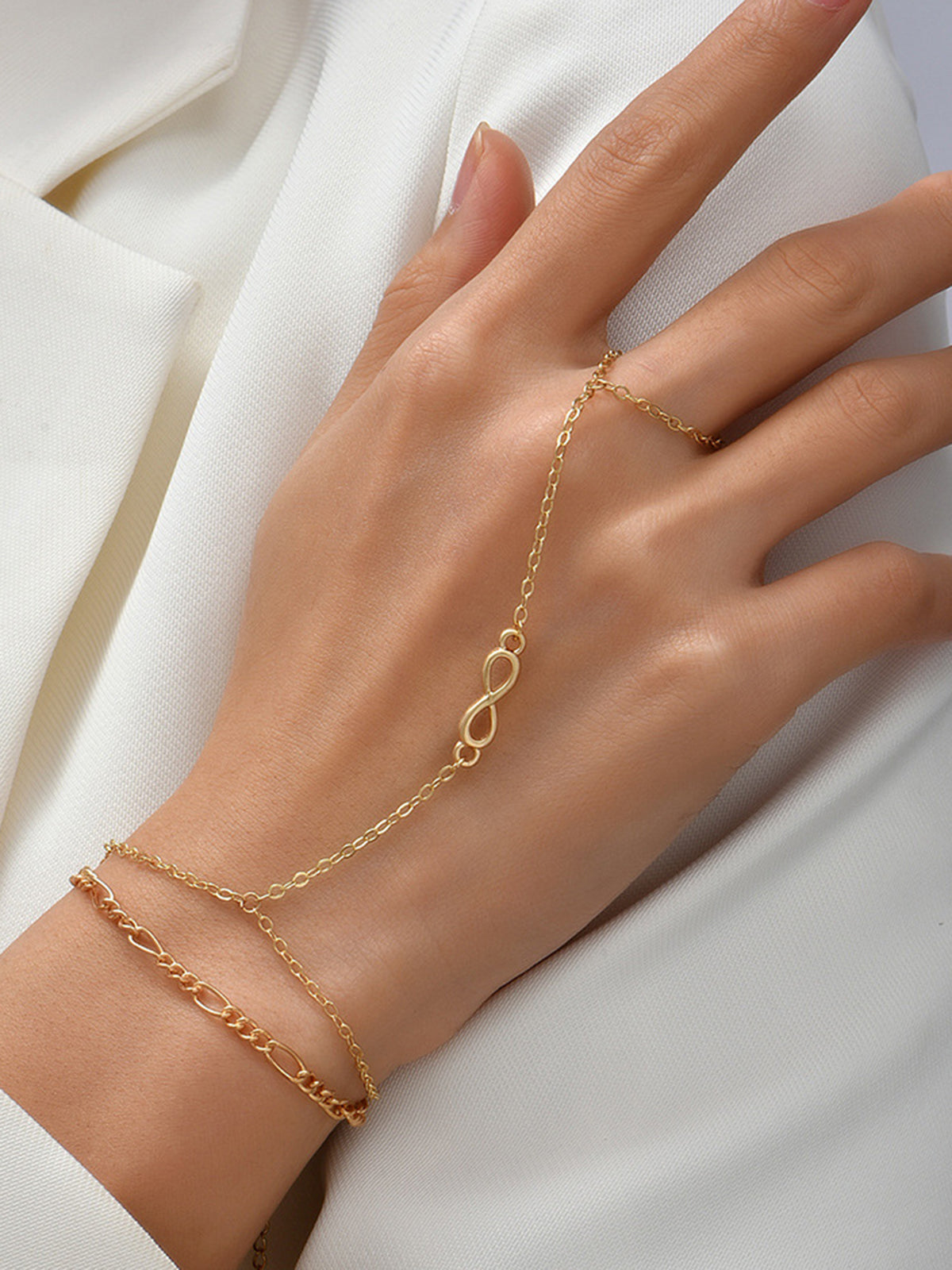 Elegante Persönlichkeit | Golden Finger Ring Armband