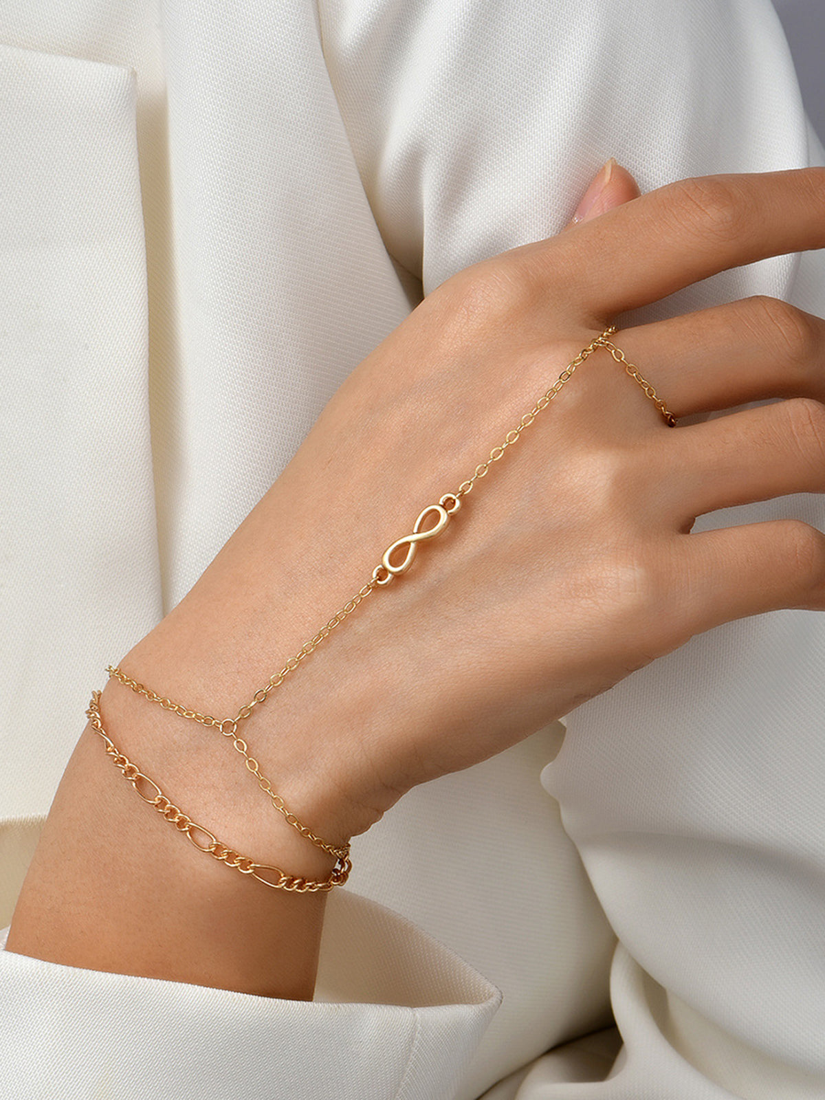Elegante Persönlichkeit | Golden Finger Ring Armband