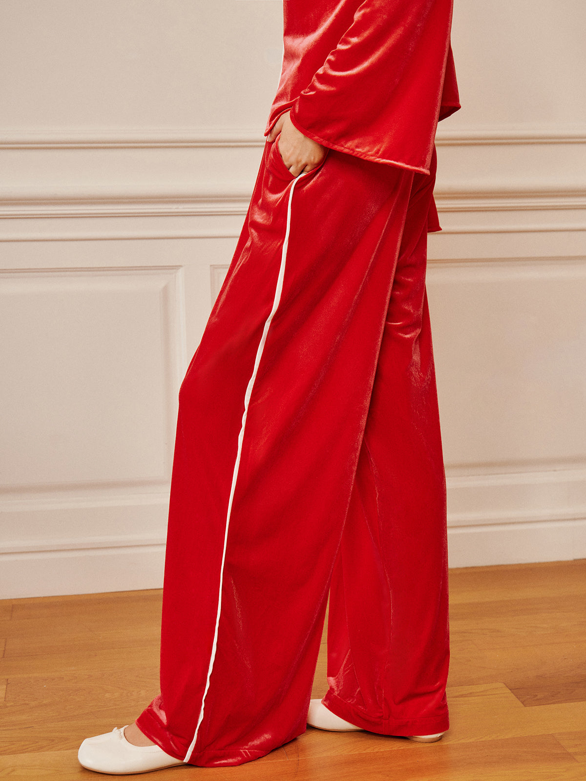 Clara | Samt Drapiertes Hosen-Set