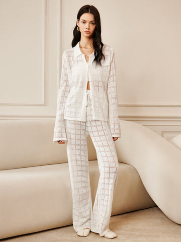 Lina | Kariertes Drawstring-Hosen Set