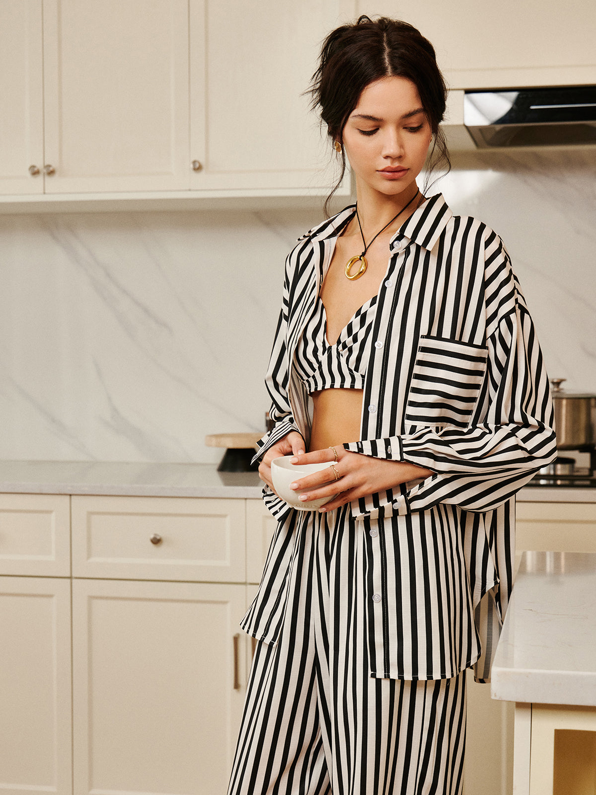 Tim | Stilvolles Dreiteiliges Anzugset mit Streifenmuster