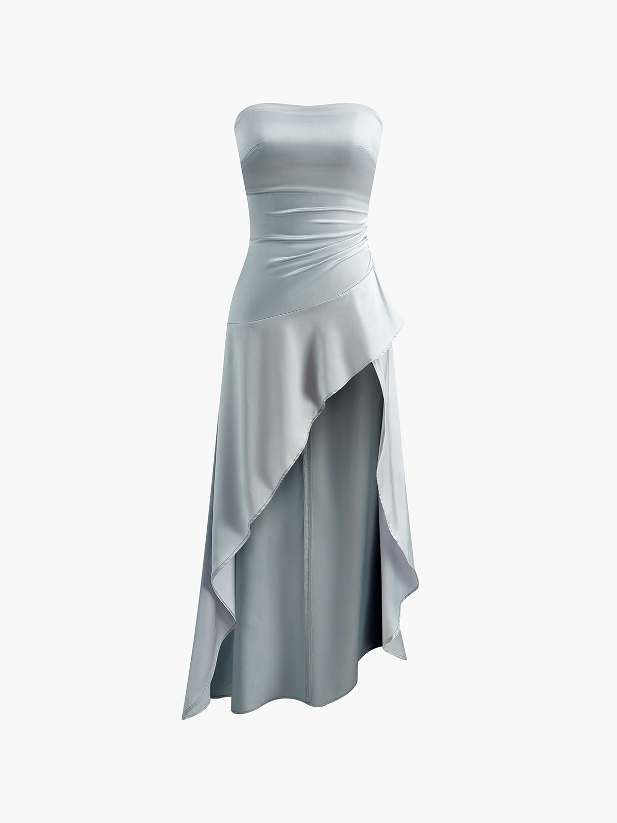 Sophia | Elegantes Trägerloses Kleid mit asymmetrischer Rüsche