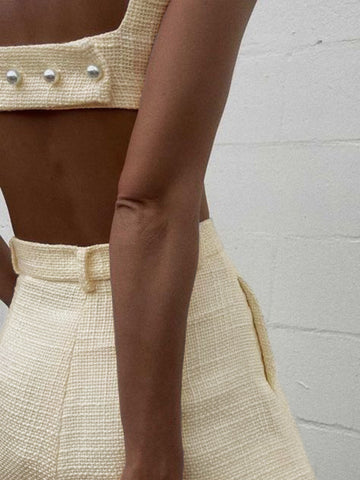 Clara | Elegantes rückenloses Shorts Set