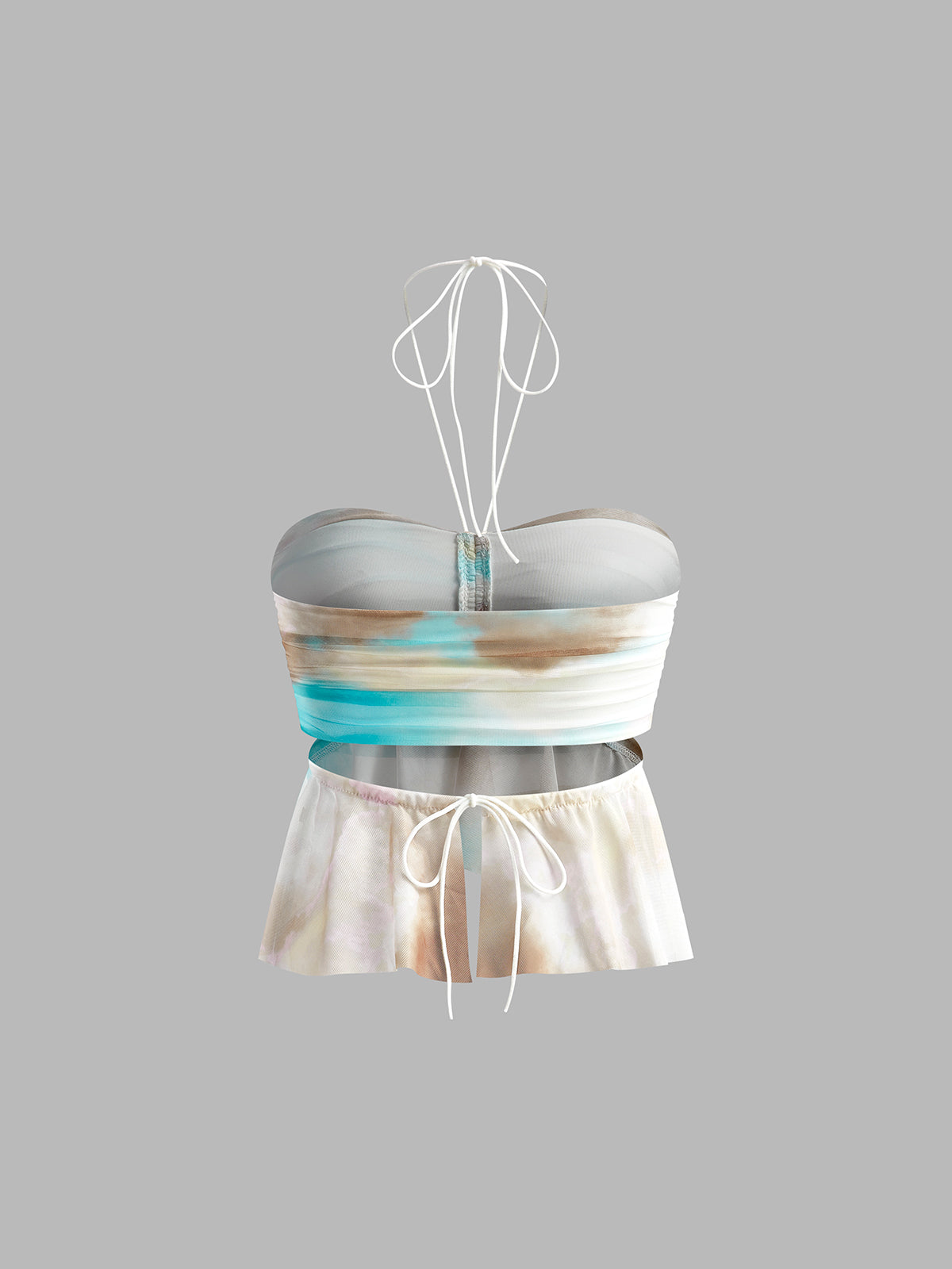 Lisa | Halter-Top mit Falten und Rüschen