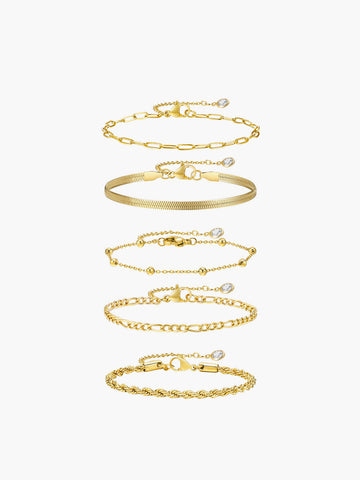 Felix | Geometrisches Goldenes Kettenarmband