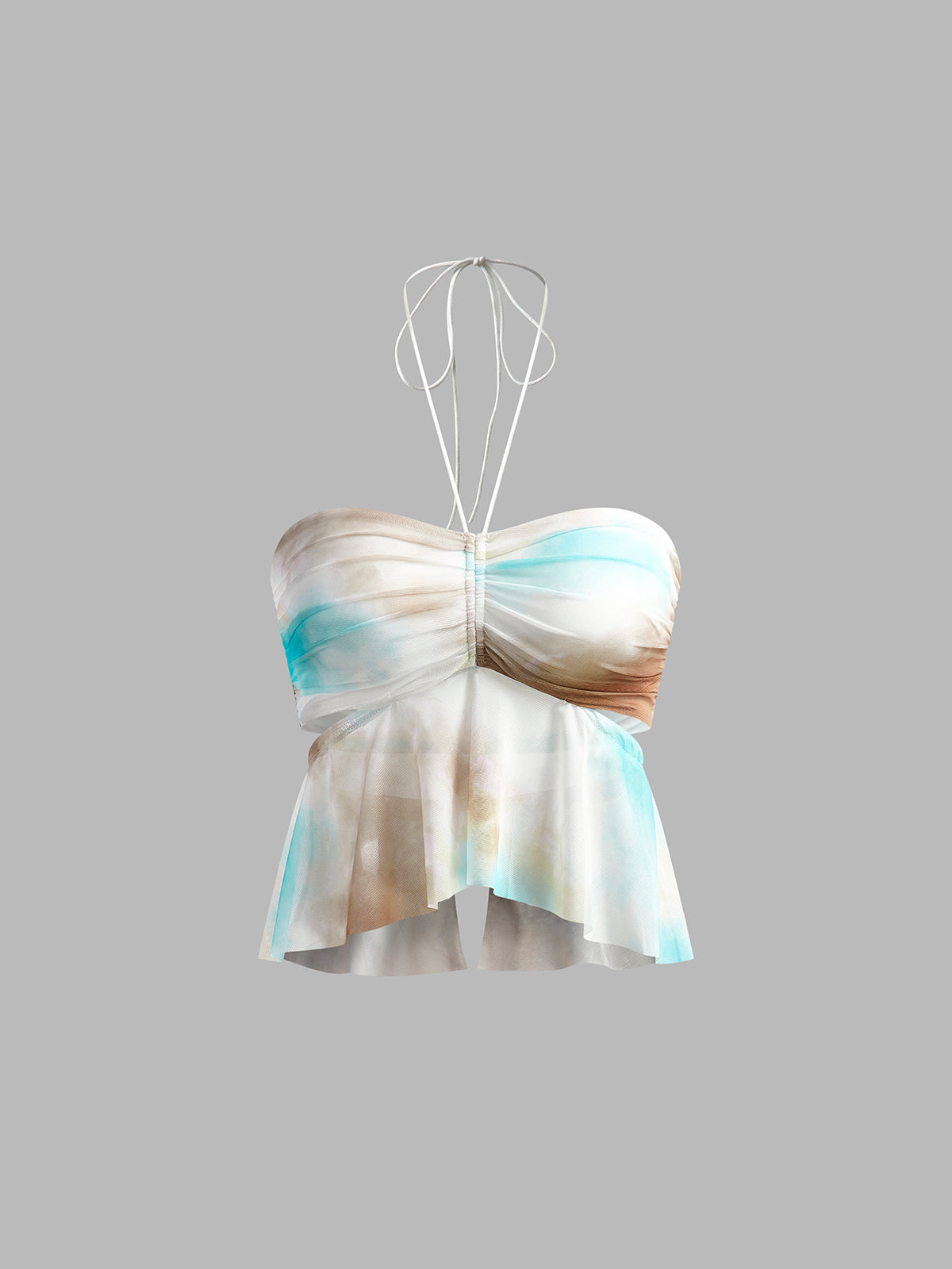 Lisa | Halter-Top mit Falten und Rüschen