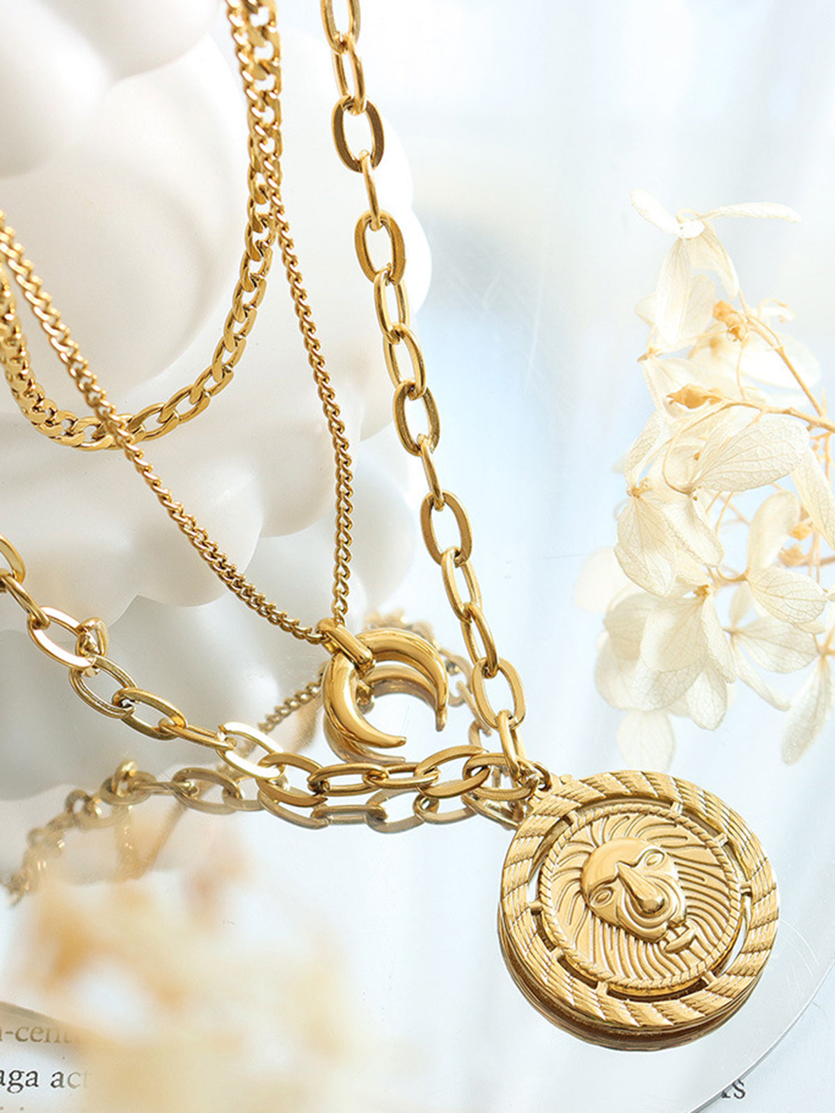 Felix | Mond Löwe Kreis Anhänger Halskette