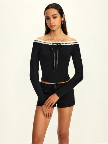 Sophie | Off-Shoulder Bluse mit Spitzendetails