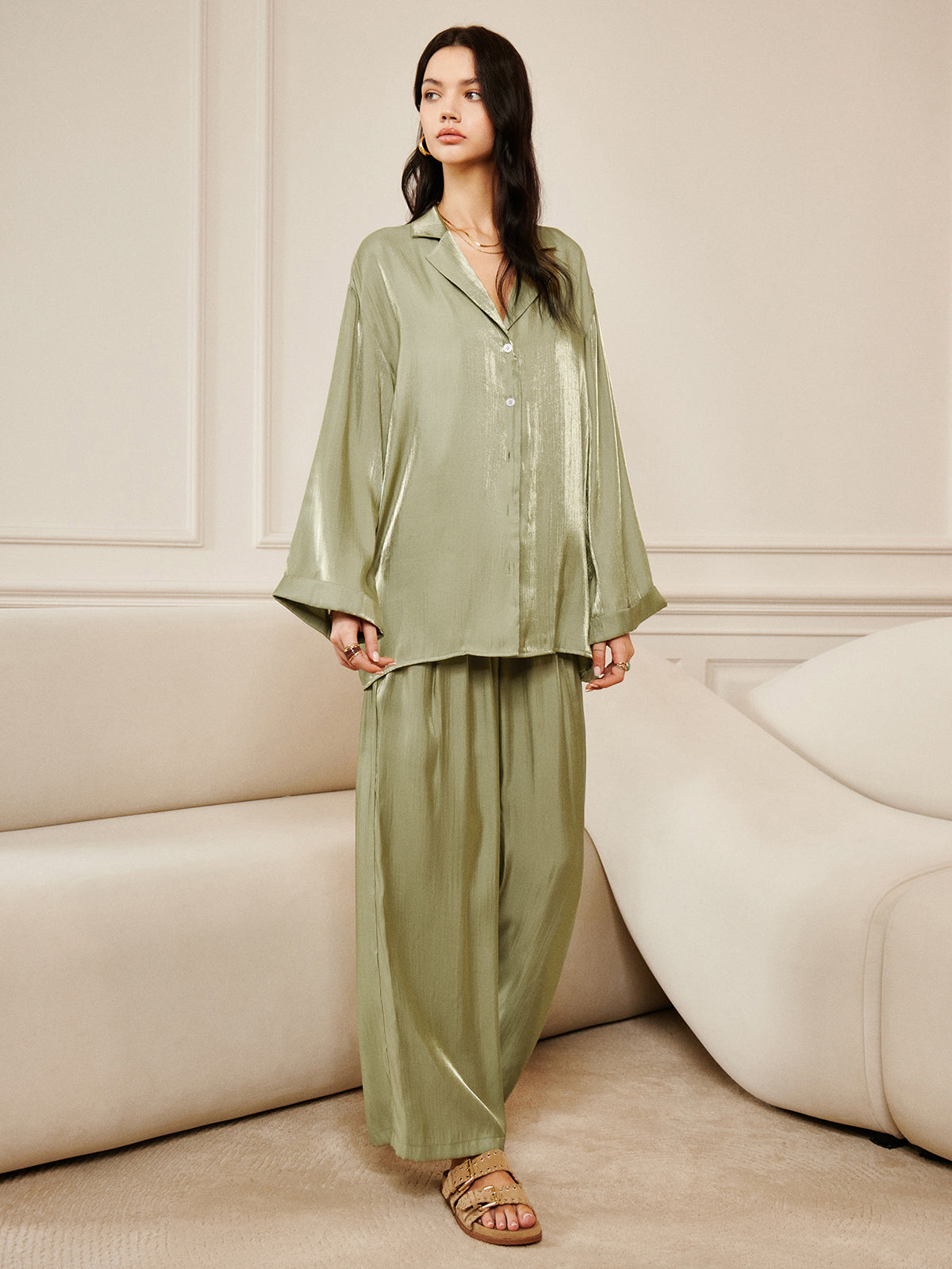 Clara | Satin Hosenanzug Set