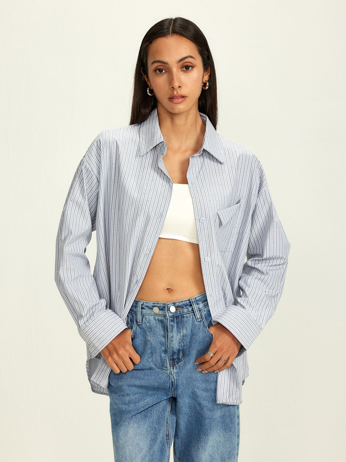 Max | Glamouröses Hemd mit Strassdetails