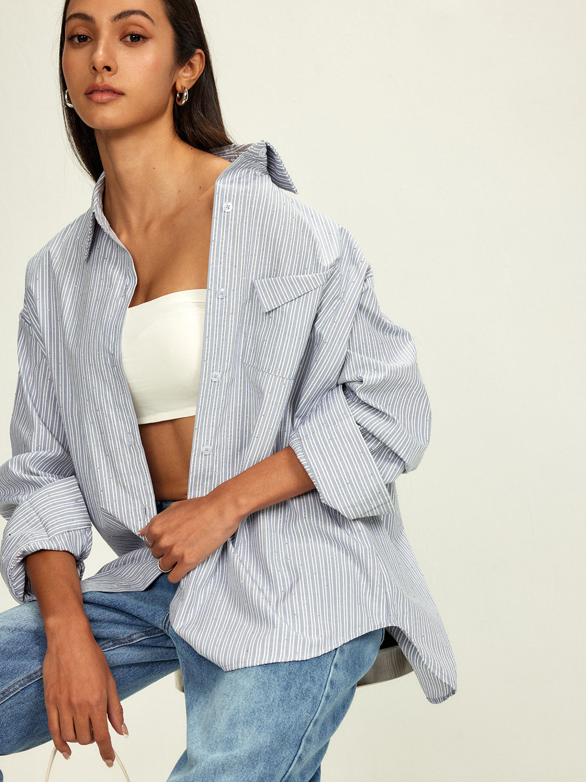 Max | Glamouröses Hemd mit Strassdetails