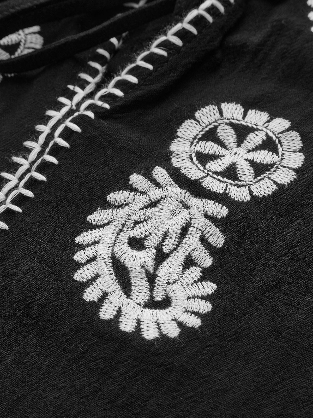 Henri | Hemd mit Stickerei und Bindeband aus reiner Baumwolle