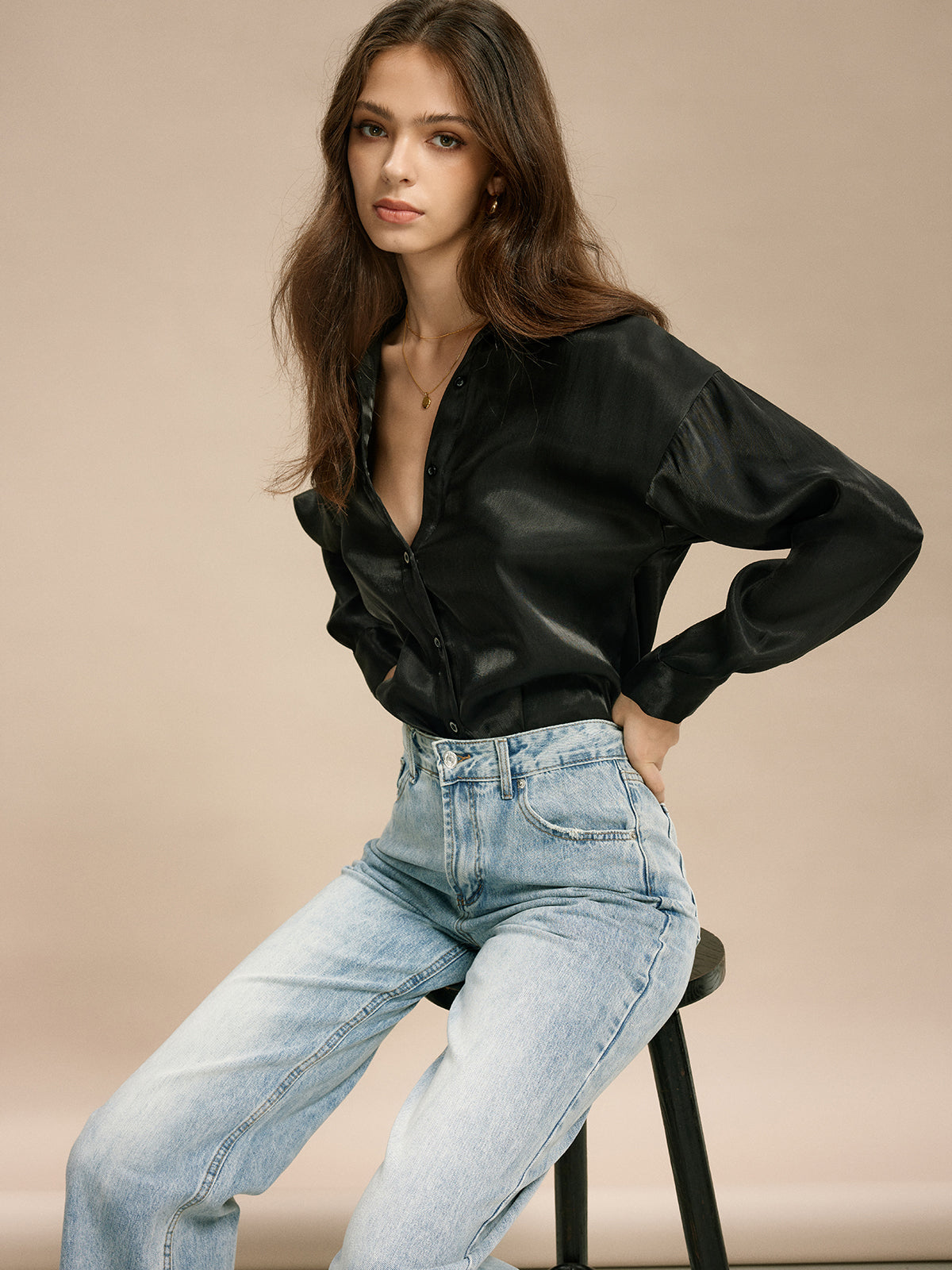 Leon | Minimalistisches Reversknopfhemd