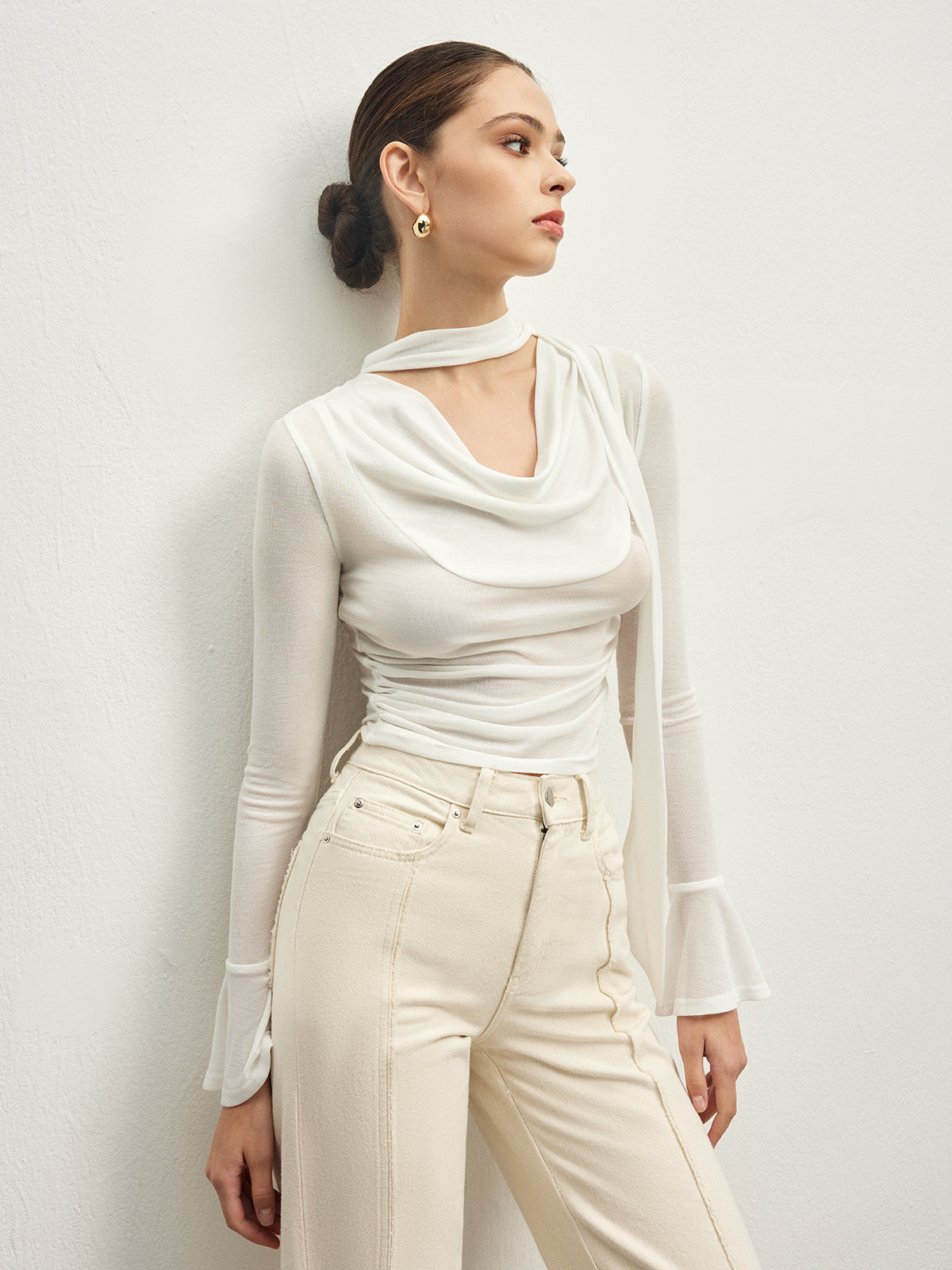 Emilia | Elegantes Drapiertes T-Shirt