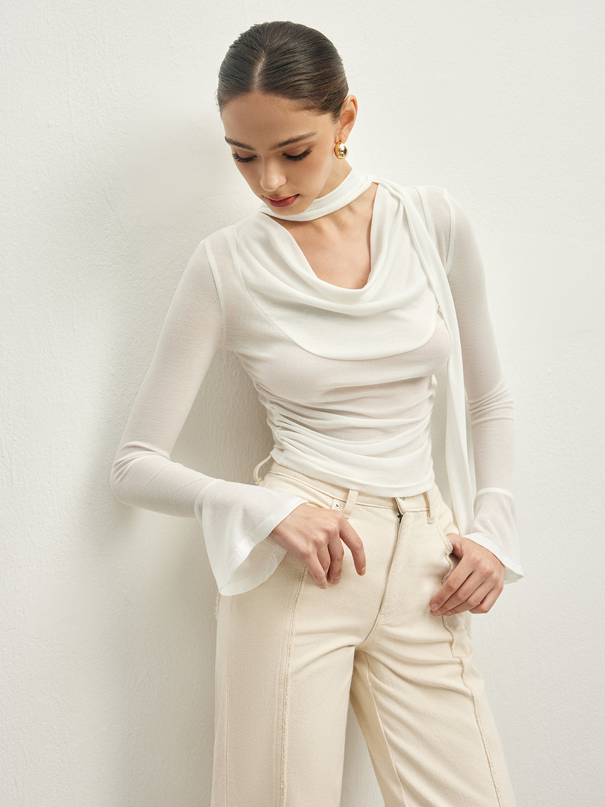 Emilia | Elegantes Drapiertes T-Shirt