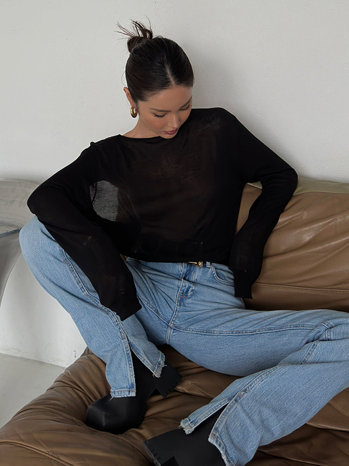 Clara | Rückenfreies Sexy Strick-T-Shirt