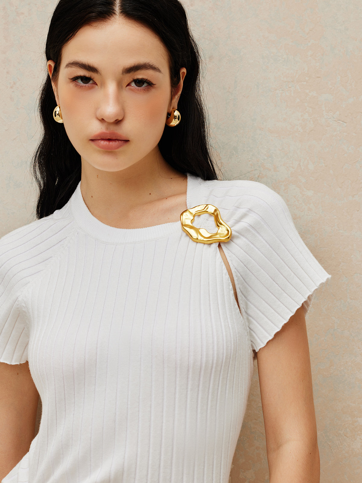 Mia | Elegantes Kleid mit metallischer Dekoration