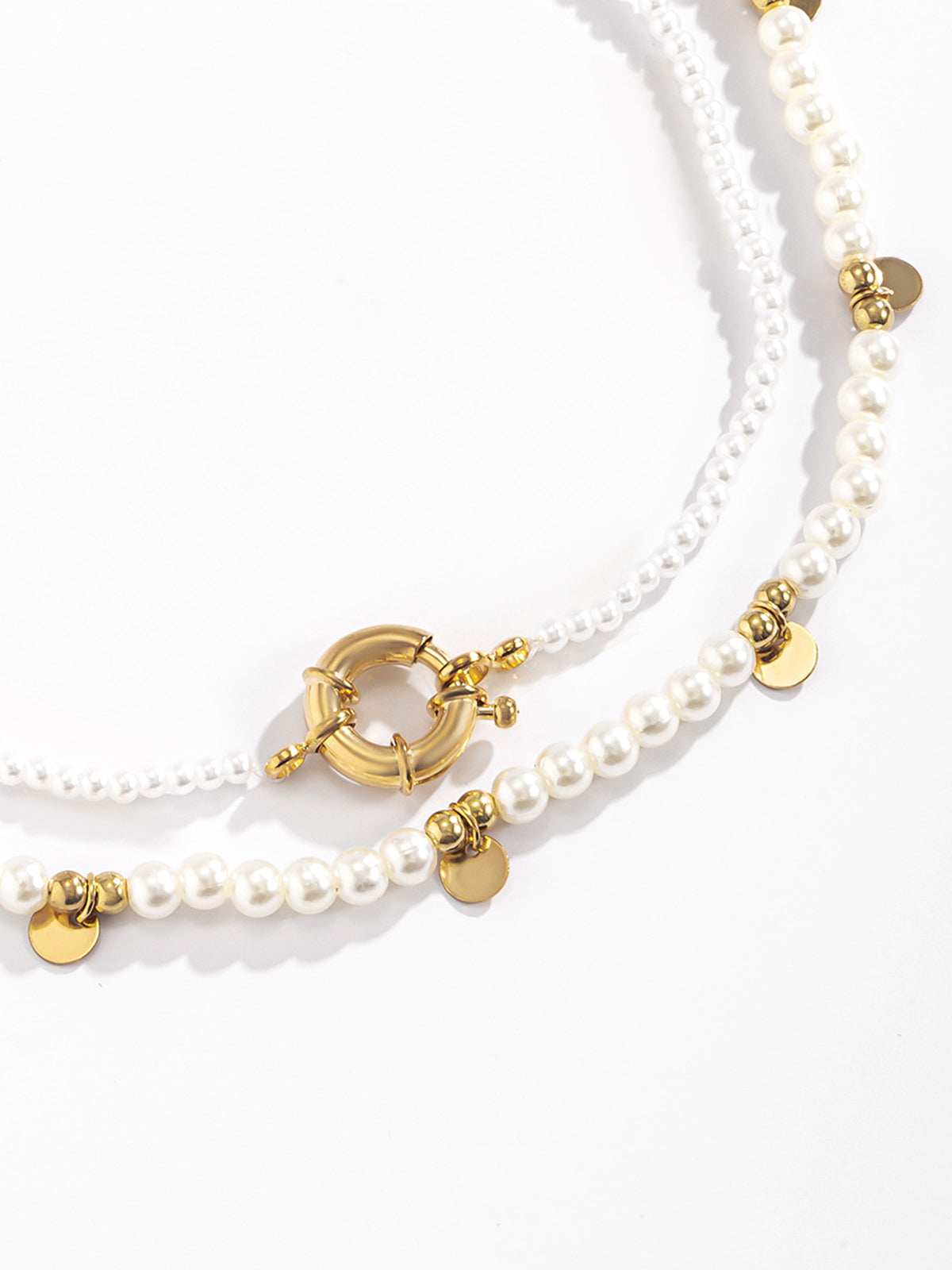 Luisa | Perlenbesetzte Goldene Hoop-Kette