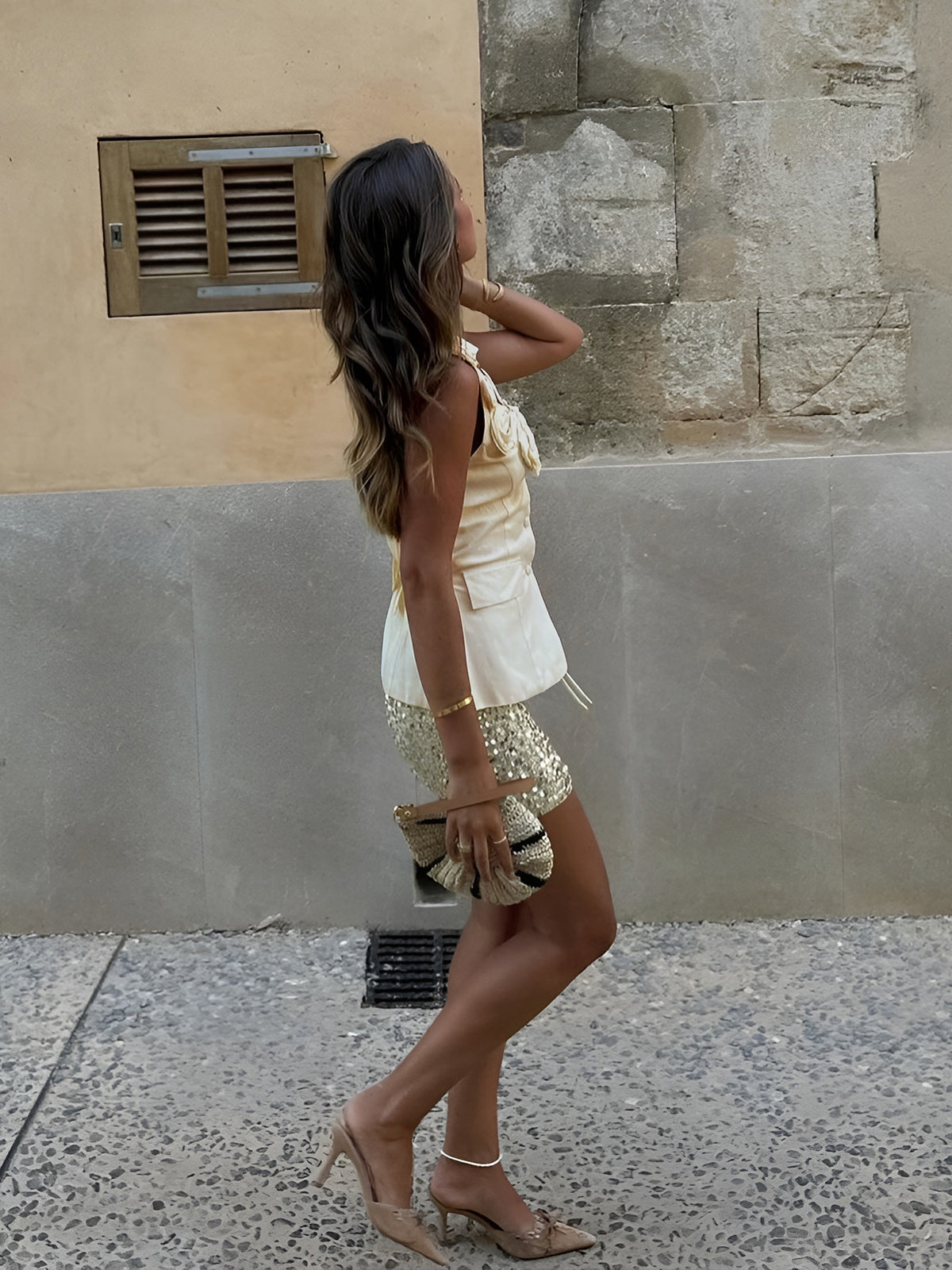 Rosalie | Rosette Button Tank Top